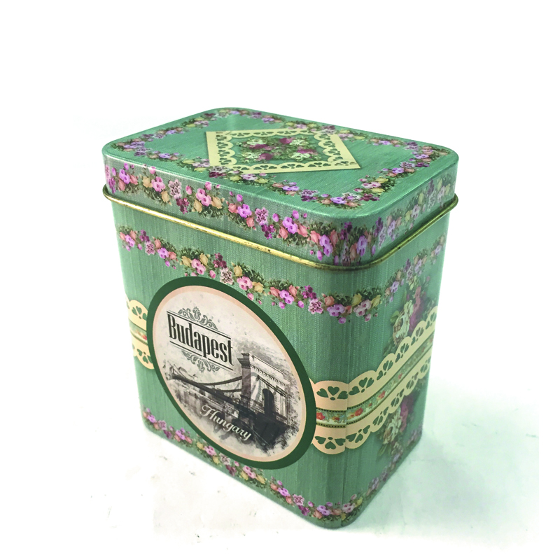 Printed rectangular candy tin case